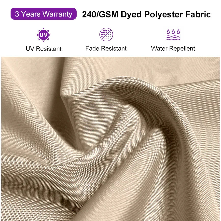 PURPLE LEAF Cantilever Patio Umbrella Gray Pole Outdoor Umbrella with UV Protection - Image 159