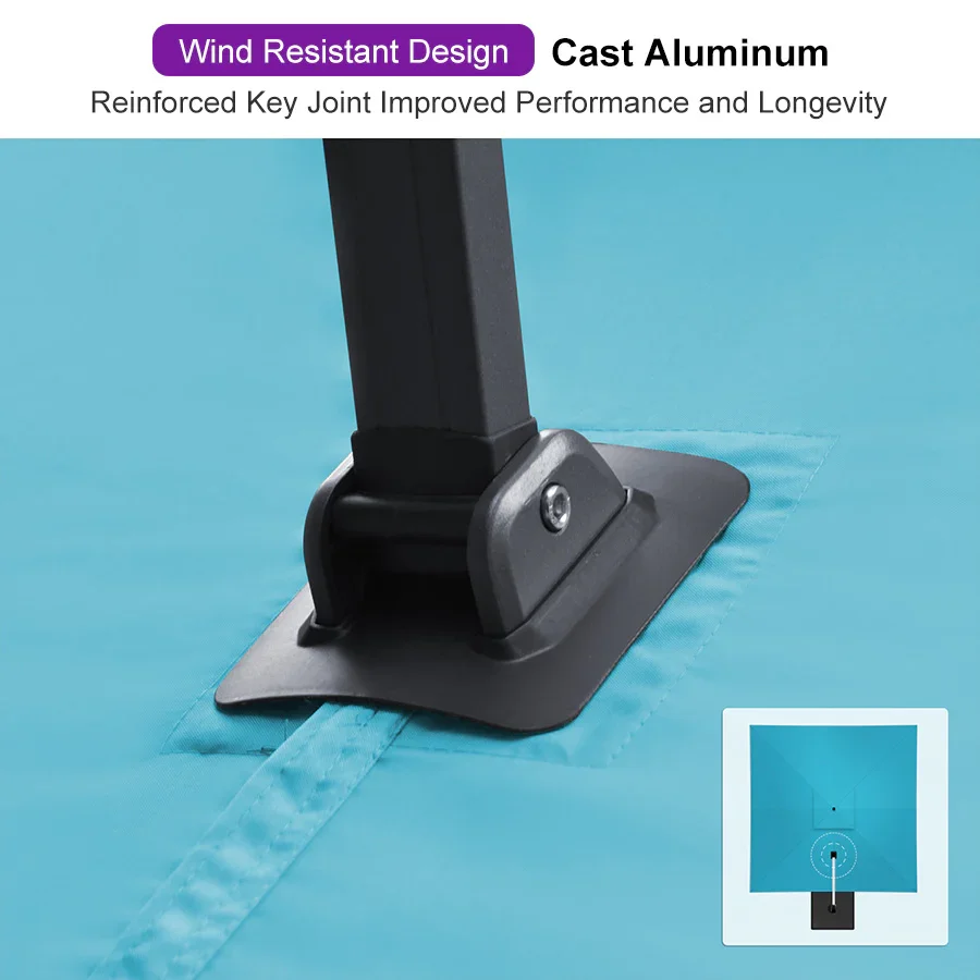 PURPLE LEAF Cantilever Patio Umbrella Gray Pole Outdoor Umbrella with UV Protection - Image 171