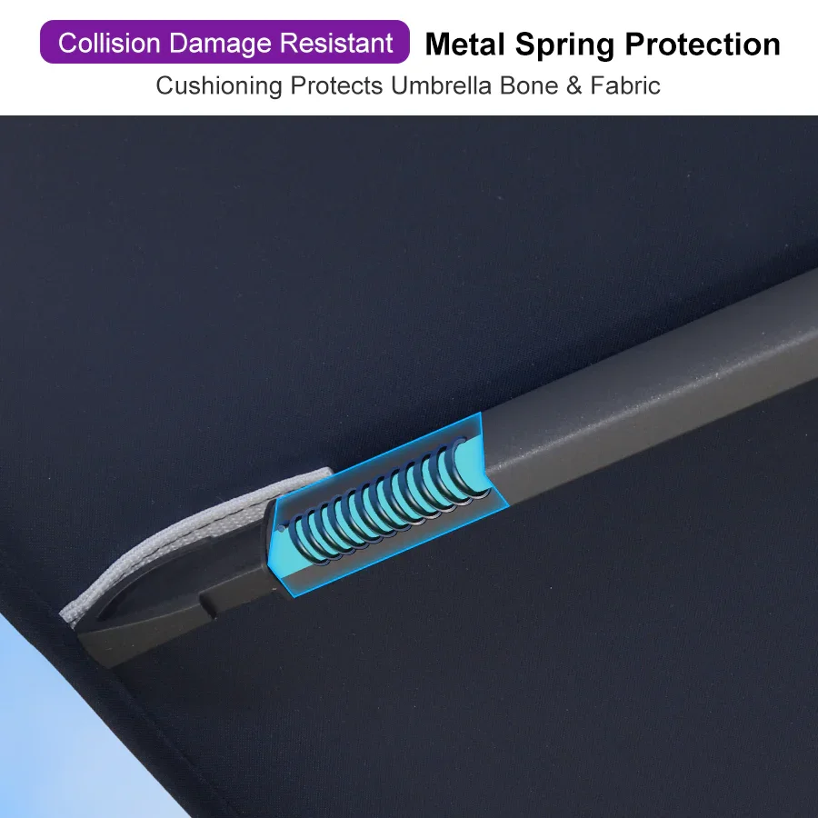 PURPLE LEAF Cantilever Patio Umbrella Gray Pole Outdoor Umbrella with UV Protection - Image 176