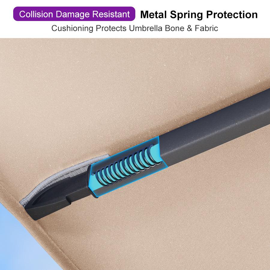 PURPLE LEAF Cantilever Patio Umbrella Gray Pole Outdoor Umbrella with UV Protection - Image 177