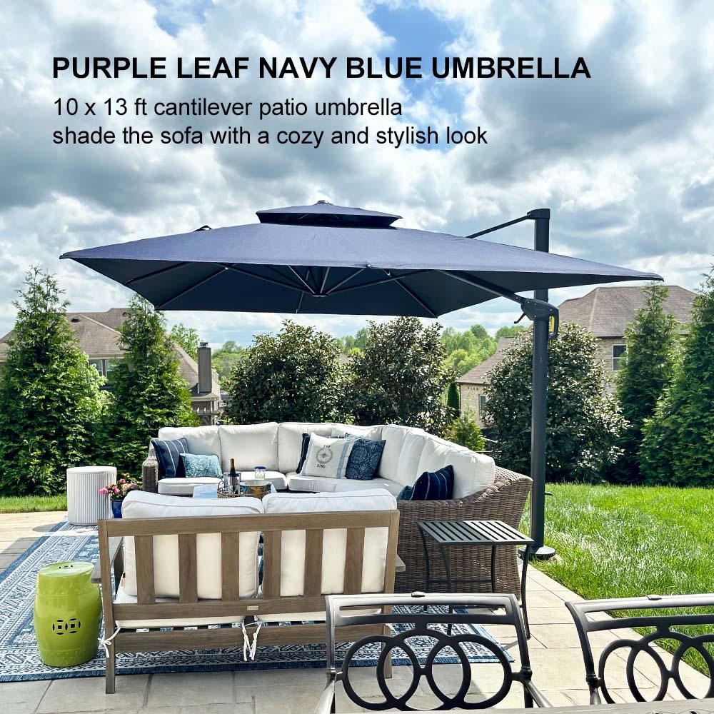 PURPLE LEAF Cantilever Patio Umbrella Gray Pole Outdoor Umbrella with UV Protection - Image 183