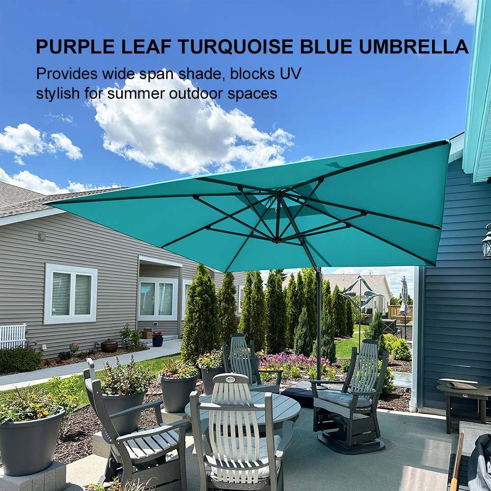 PURPLE LEAF Cantilever Patio Umbrella Gray Pole Outdoor Umbrella with UV Protection - Image 184