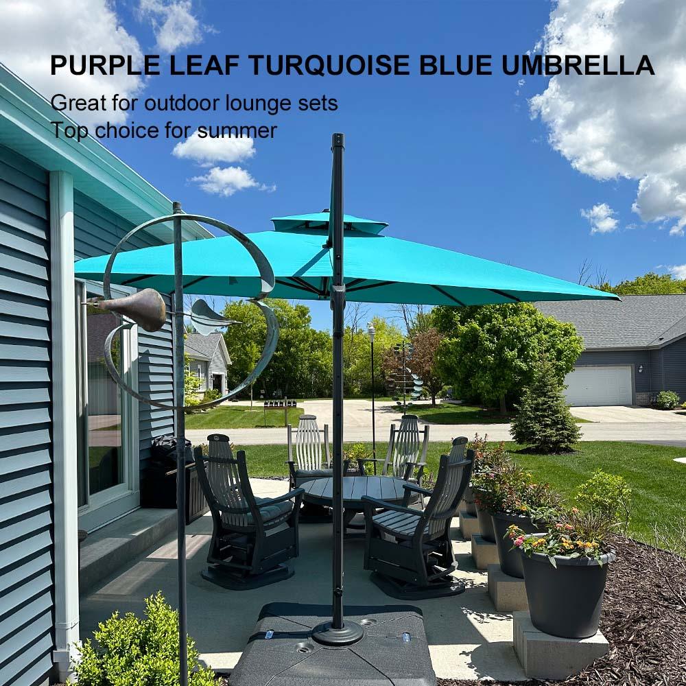 PURPLE LEAF Cantilever Patio Umbrella Gray Pole Outdoor Umbrella with UV Protection - Image 185
