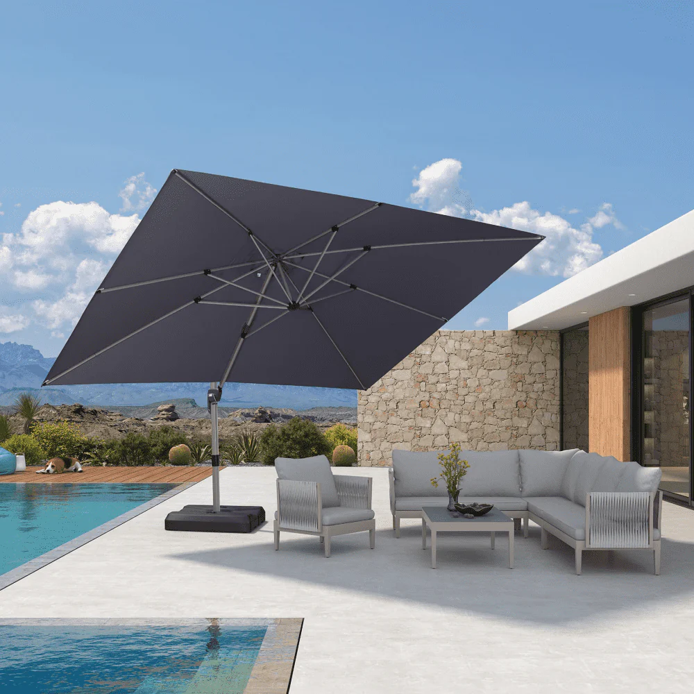 PURPLE LEAF Hailar Deluxe Outdoor Patio Umbrella Aluminum Cantilever Umbrellas - Image 138