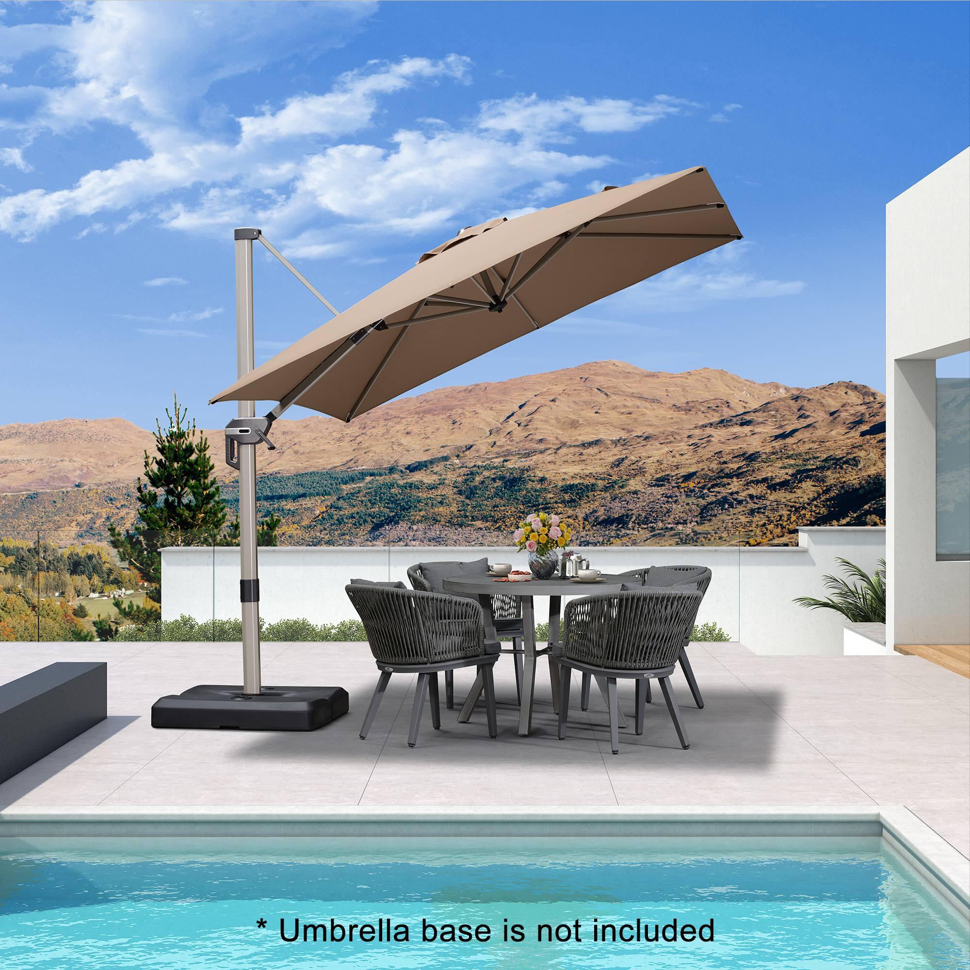 PURPLE LEAF Hailar Deluxe Outdoor Patio Umbrella Aluminum Cantilever Umbrellas - Image 163