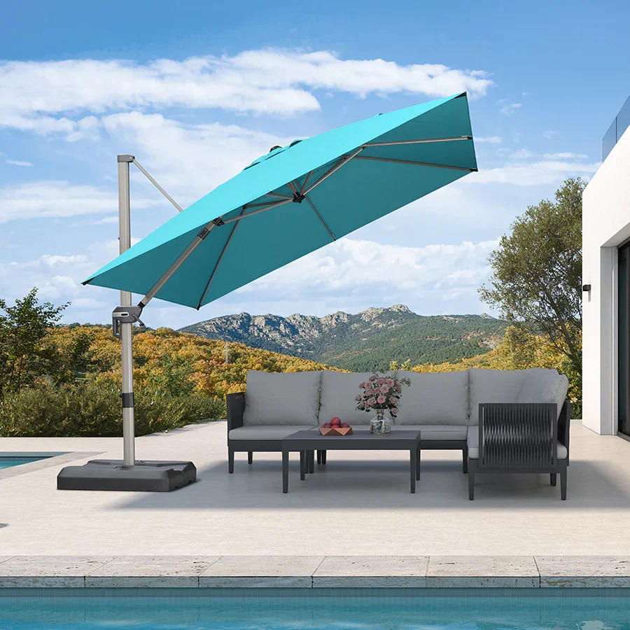PURPLE LEAF Hailar Deluxe Outdoor Patio Umbrella Aluminum Cantilever Umbrellas - Image 201