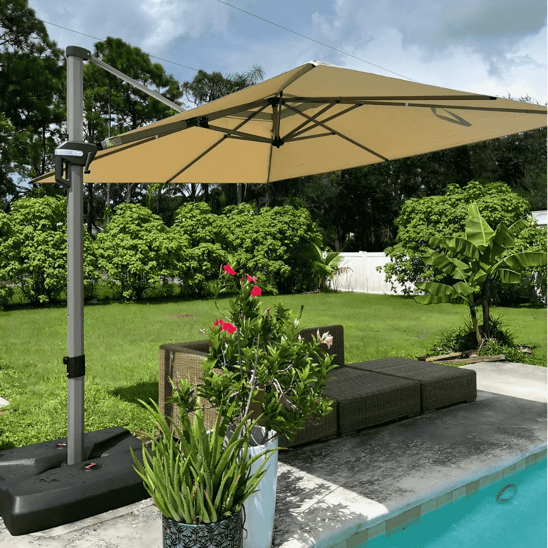 PURPLE LEAF Hailar Deluxe Outdoor Patio Umbrella Aluminum Cantilever Umbrellas - Image 206