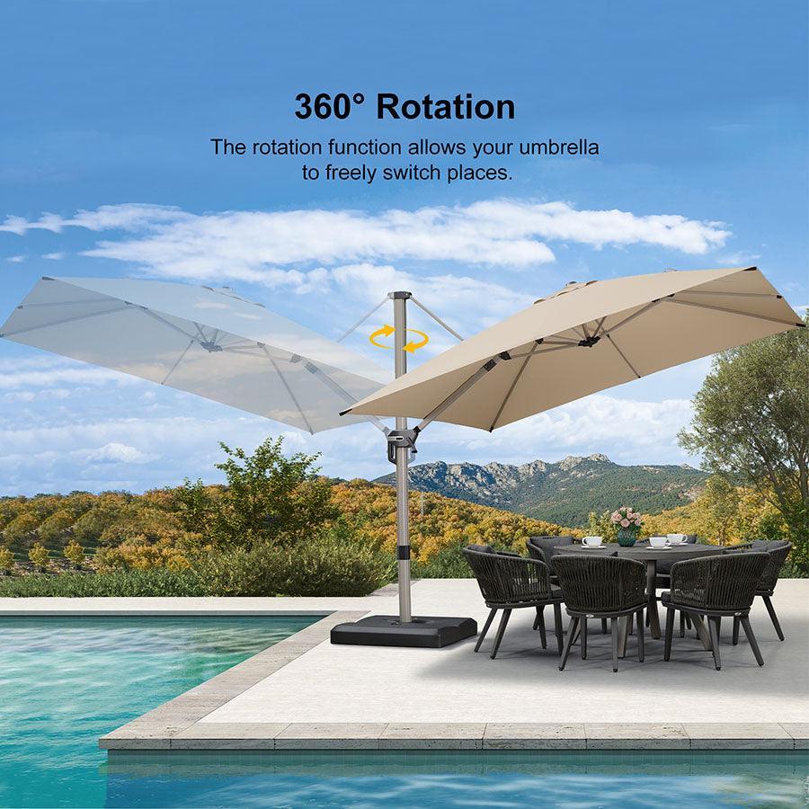 PURPLE LEAF Hailar Deluxe Outdoor Patio Umbrella Aluminum Cantilever Umbrellas - Image 24
