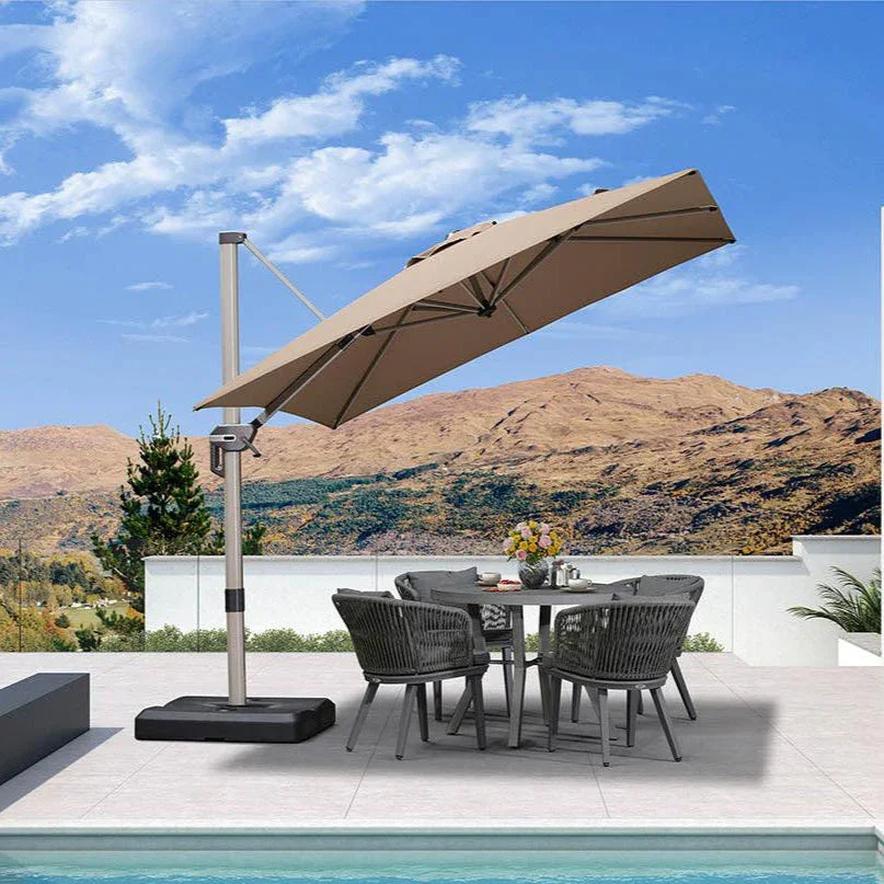 PURPLE LEAF Hailar Deluxe Outdoor Patio Umbrella Aluminum Cantilever Umbrellas - Image 20