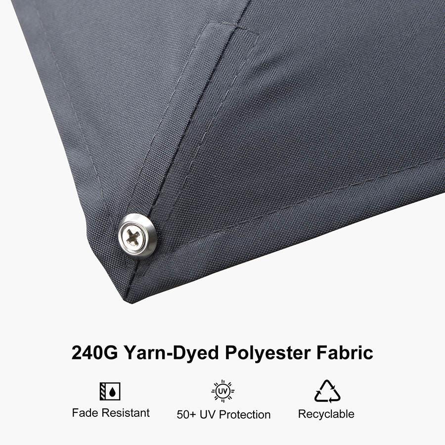 PURPLE LEAF Hailar Deluxe Outdoor Patio Umbrella Aluminum Cantilever Umbrellas - Image 7