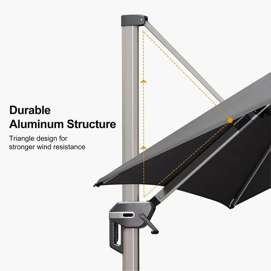 PURPLE LEAF Hailar Deluxe Outdoor Patio Umbrella Aluminum Cantilever Umbrellas - Image 5