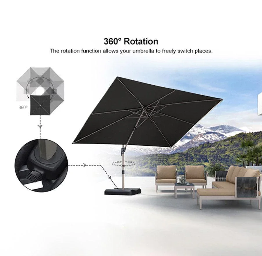 PURPLE LEAF Hailar Deluxe Outdoor Patio Umbrella Aluminum Cantilever Umbrellas - Image 8