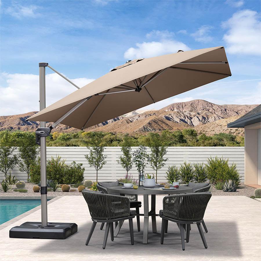 PURPLE LEAF Hailar Deluxe Outdoor Patio Umbrella Aluminum Cantilever Umbrellas - Image 78