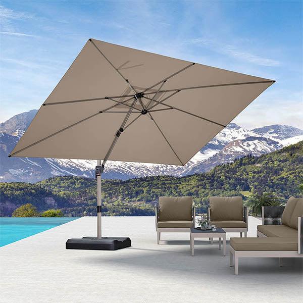 PURPLE LEAF Hailar Deluxe Outdoor Patio Umbrella Aluminum Cantilever Umbrellas - Image 82