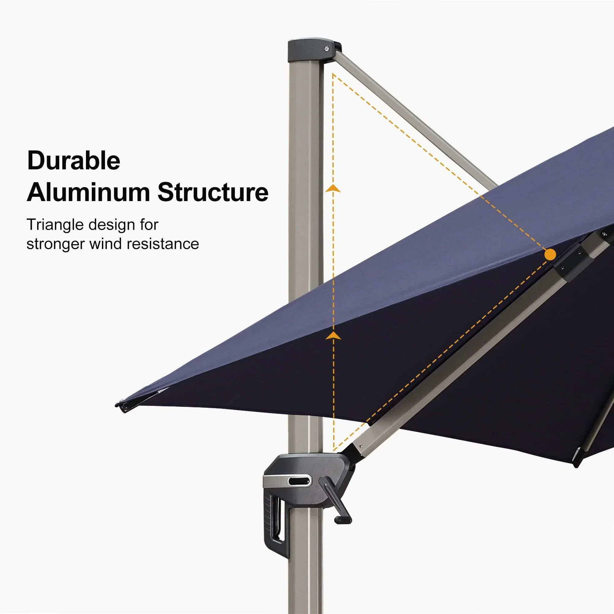 PURPLE LEAF Hailar Deluxe Outdoor Patio Umbrella Aluminum Cantilever Umbrellas - Image 87