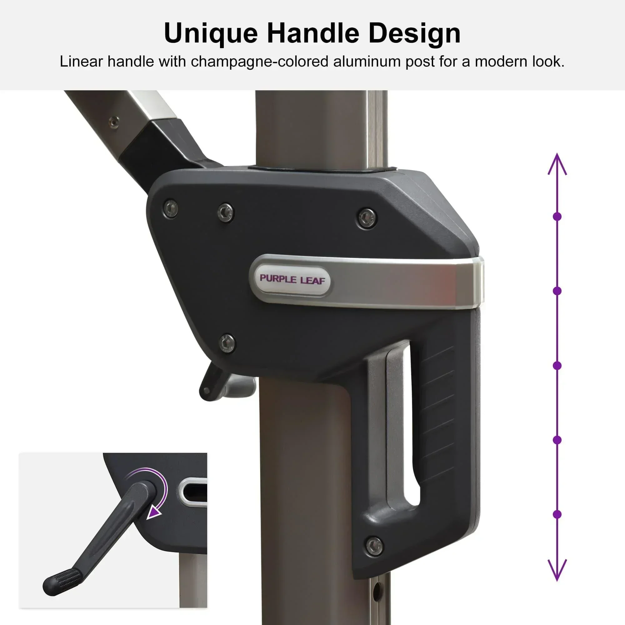 PURPLE LEAF Hailar Deluxe Outdoor Patio Umbrella Aluminum Cantilever Umbrellas - Image 4