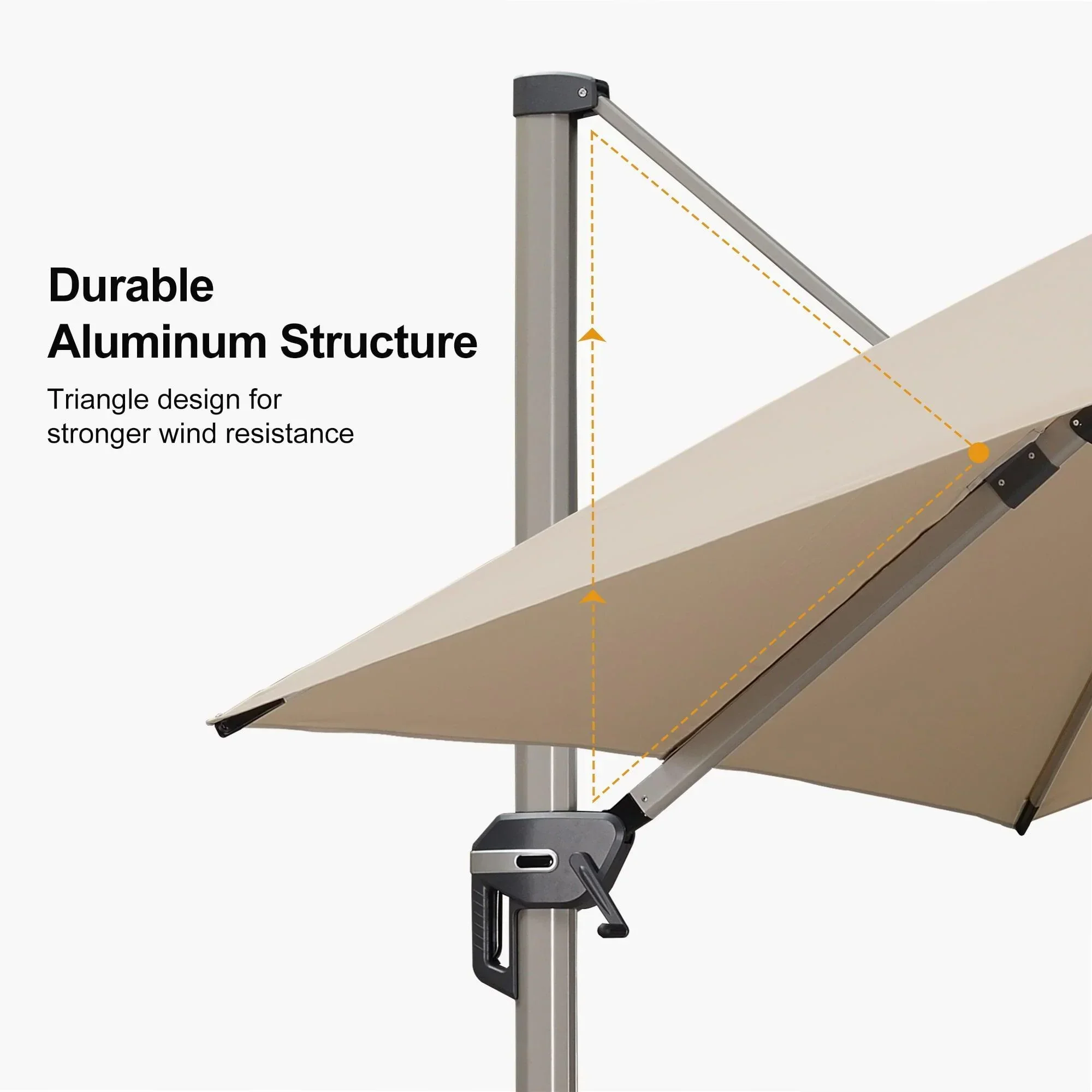 PURPLE LEAF Hailar Deluxe Outdoor Patio Umbrella Aluminum Cantilever Umbrellas - Image 102