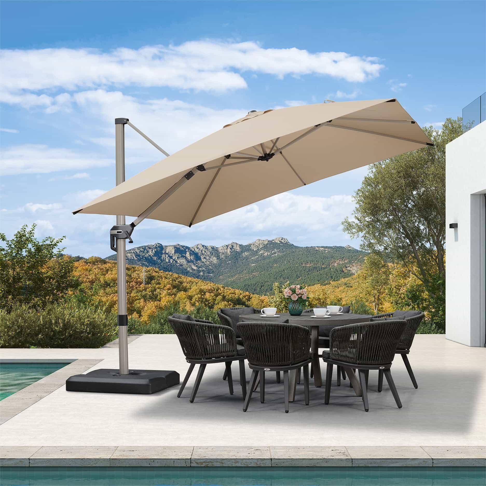 PURPLE LEAF Hailar Deluxe Outdoor Patio Umbrella Aluminum Cantilever Umbrellas - Image 103