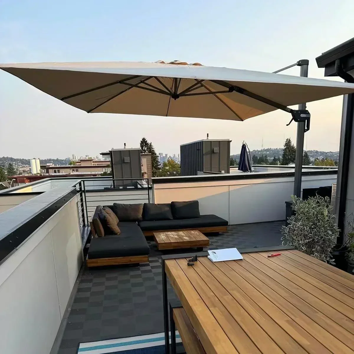 PURPLE LEAF Hailar Deluxe Outdoor Patio Umbrella Aluminum Cantilever Umbrellas - Image 118