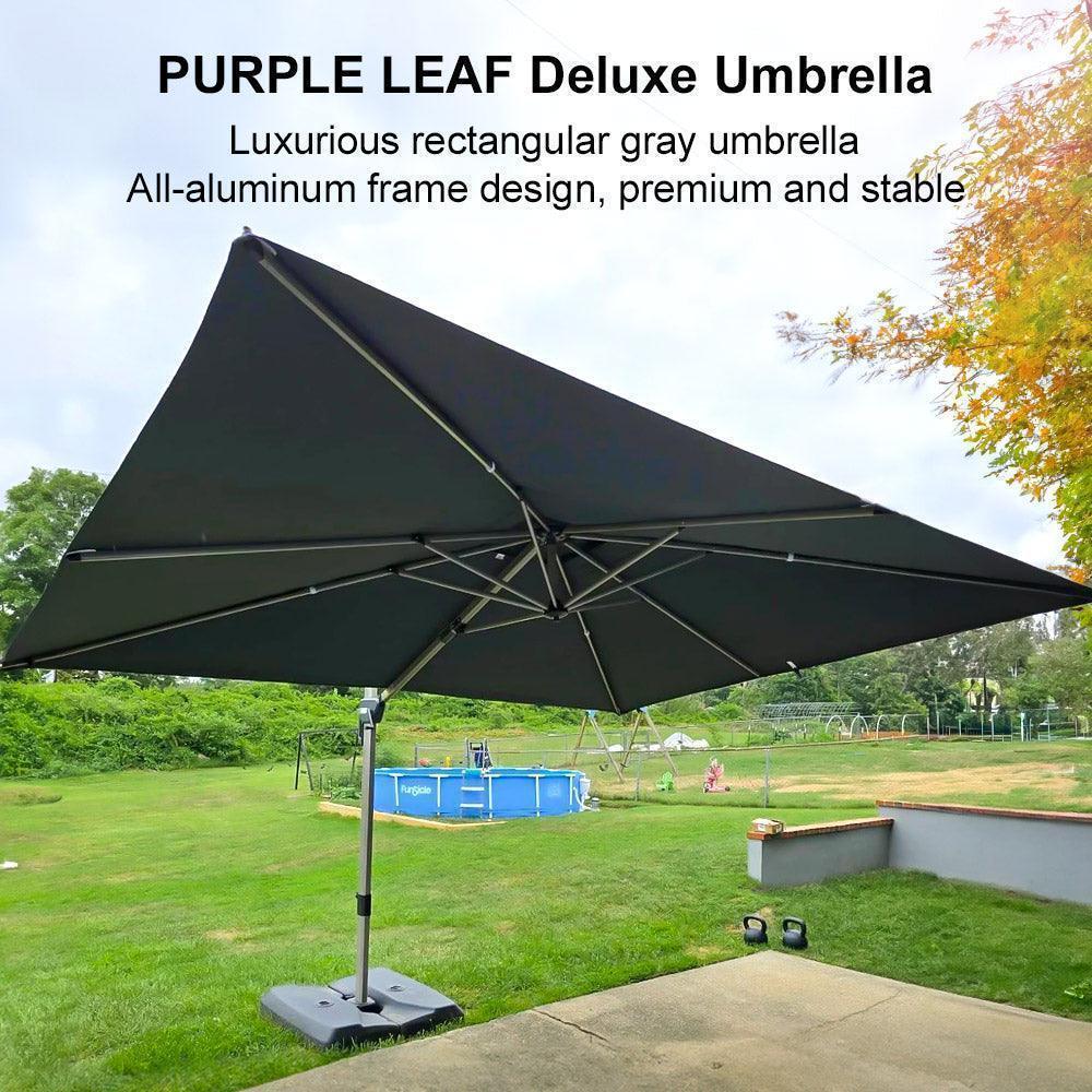 PURPLE LEAF Hailar Deluxe Outdoor Patio Umbrella Aluminum Cantilever Umbrellas - Image 12