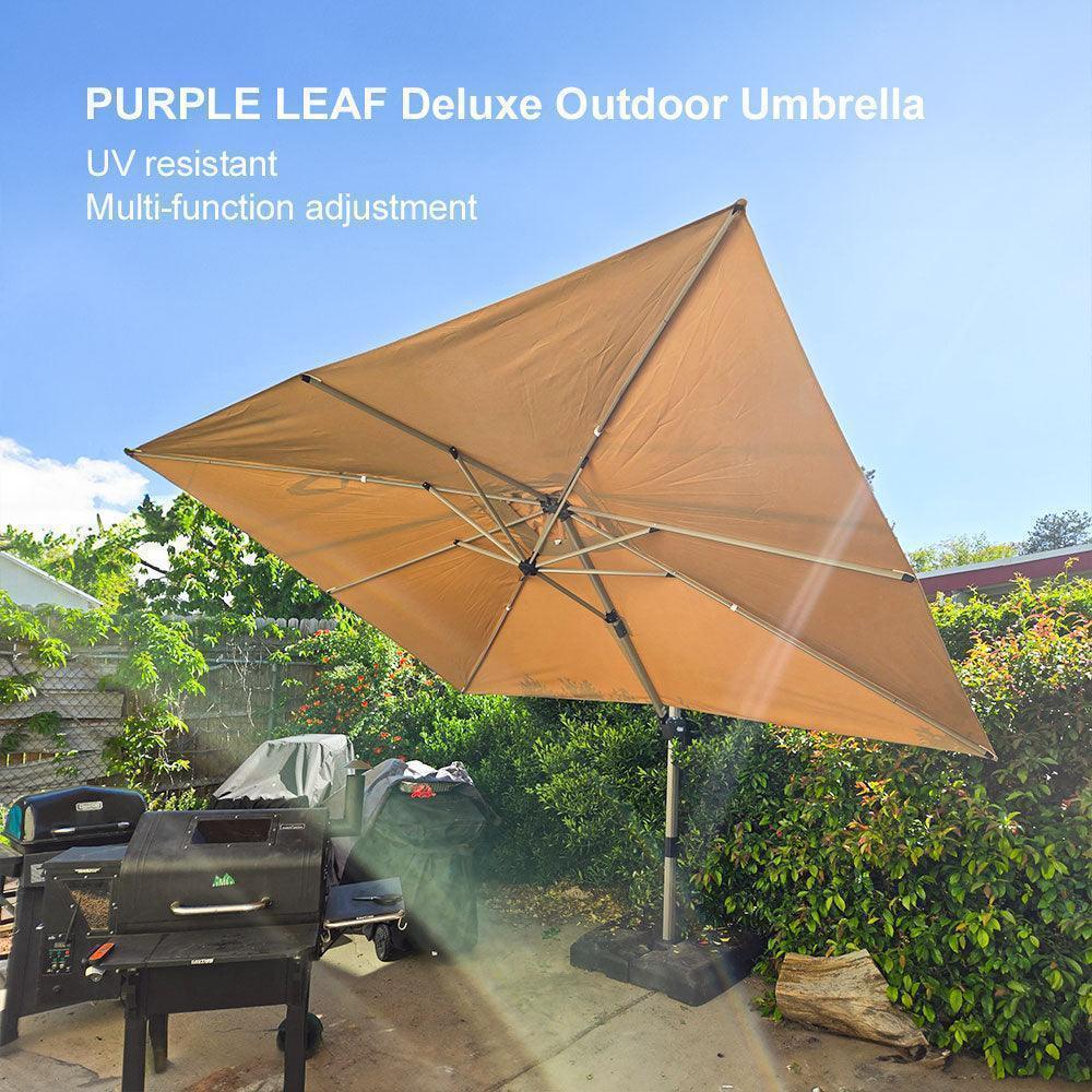 PURPLE LEAF Hailar Deluxe Outdoor Patio Umbrella Aluminum Cantilever Umbrellas - Image 15