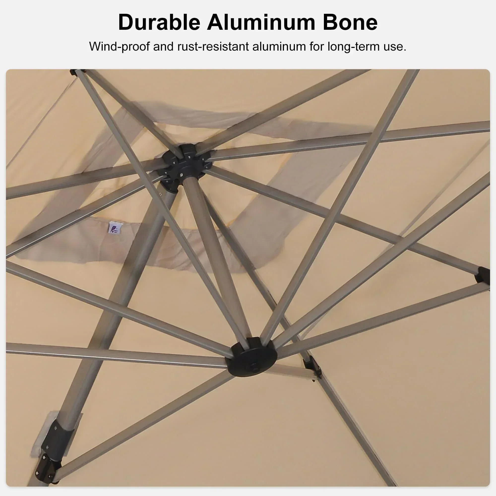 PURPLE LEAF Hailar Deluxe Outdoor Patio Umbrella Aluminum Cantilever Umbrellas - Image 121