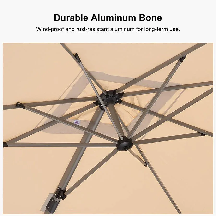 PURPLE LEAF Hailar Deluxe Outdoor Patio Umbrella Aluminum Cantilever Umbrellas - Image 38