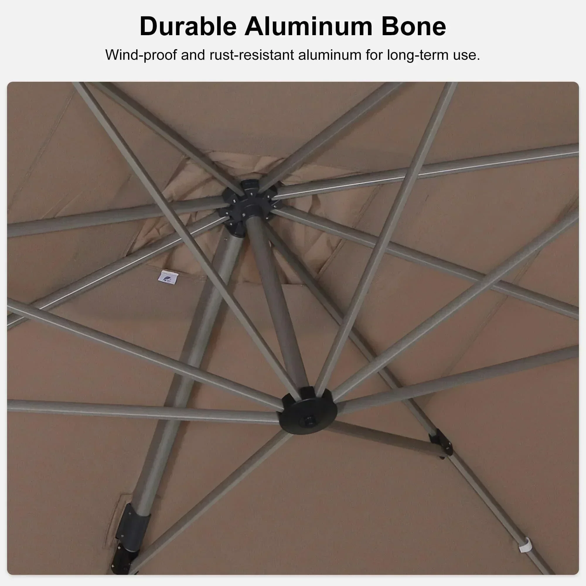 PURPLE LEAF Hailar Deluxe Outdoor Patio Umbrella Aluminum Cantilever Umbrellas - Image 126