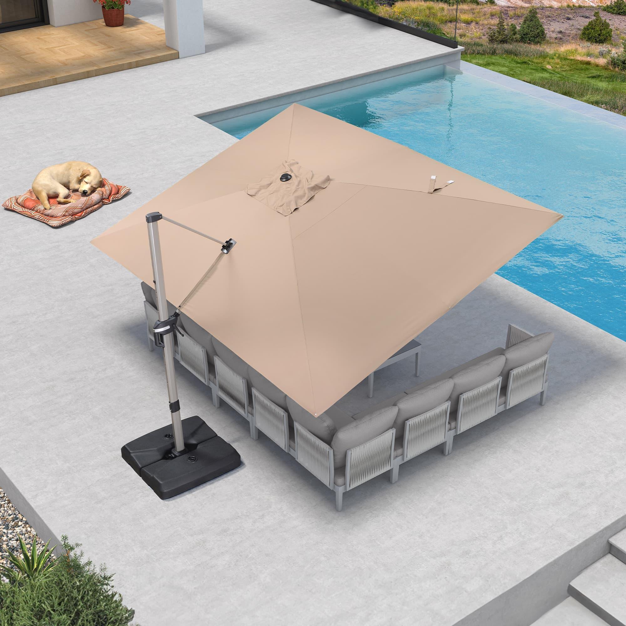 PURPLE LEAF Hailar Deluxe Outdoor Patio Umbrella Aluminum Cantilever Umbrellas - Image 127