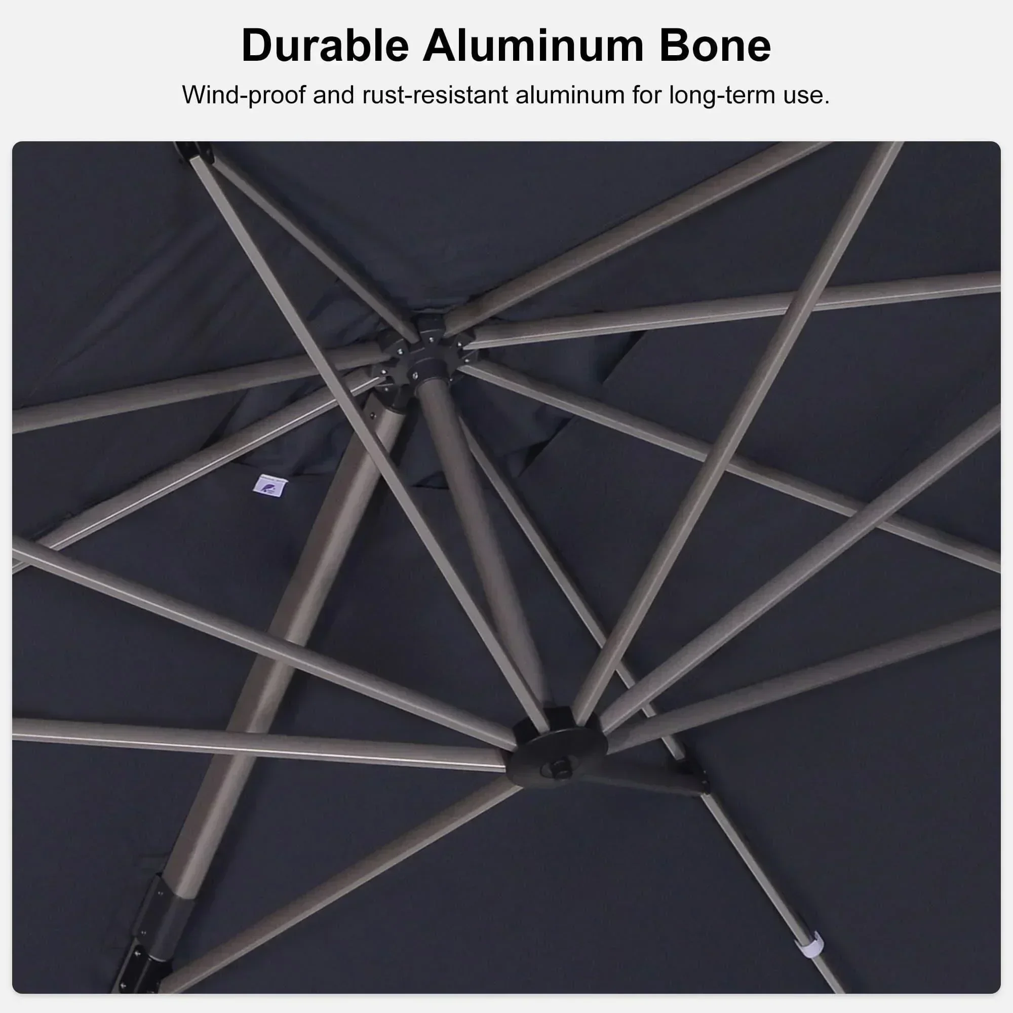 PURPLE LEAF Hailar Deluxe Outdoor Patio Umbrella Aluminum Cantilever Umbrellas - Image 128