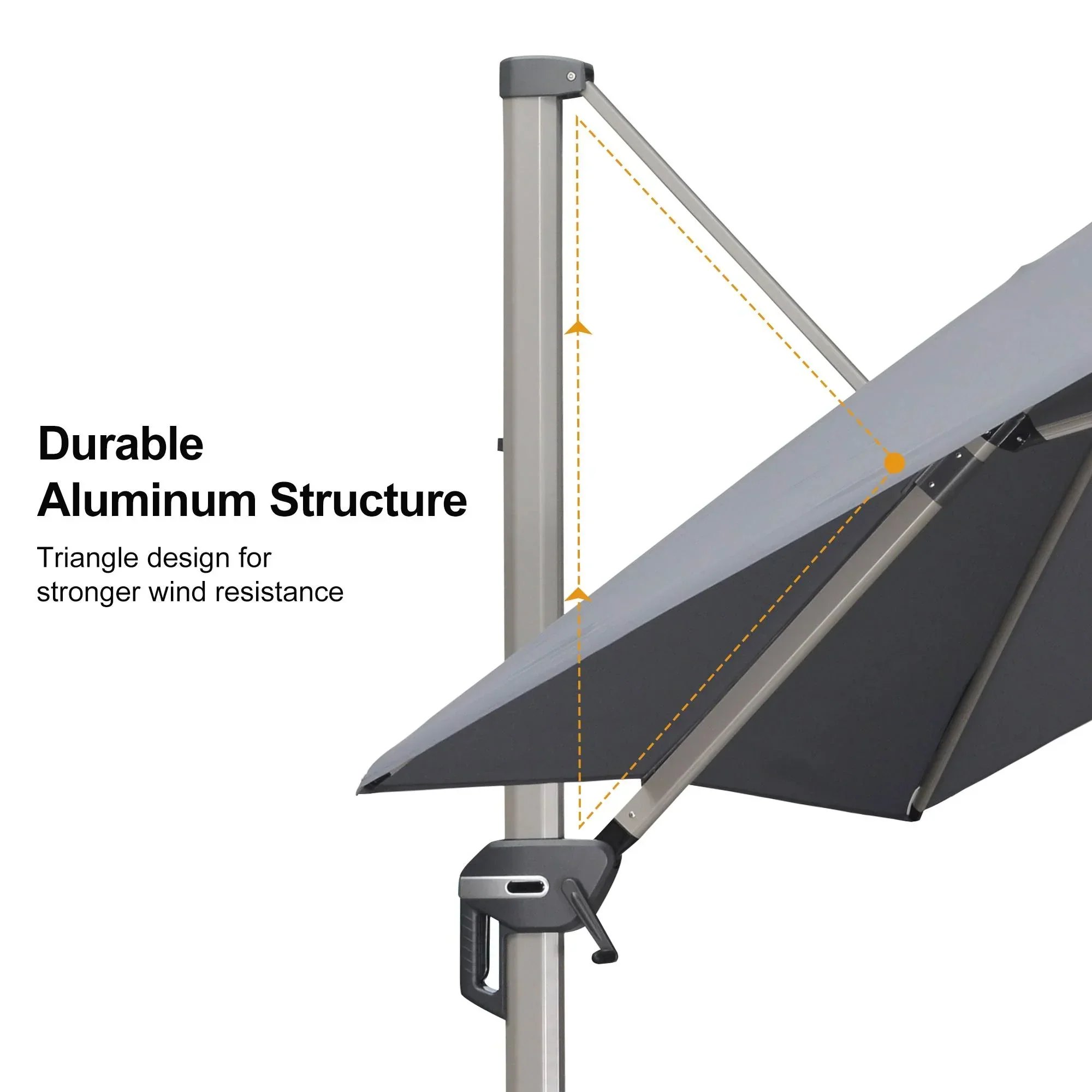 PURPLE LEAF Hailar Deluxe Outdoor Patio Umbrella Aluminum Cantilever Umbrellas - Image 142