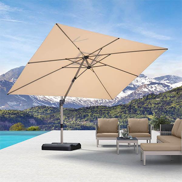 PURPLE LEAF Hailar Deluxe Outdoor Patio Umbrella Aluminum Cantilever Umbrellas - Image 81