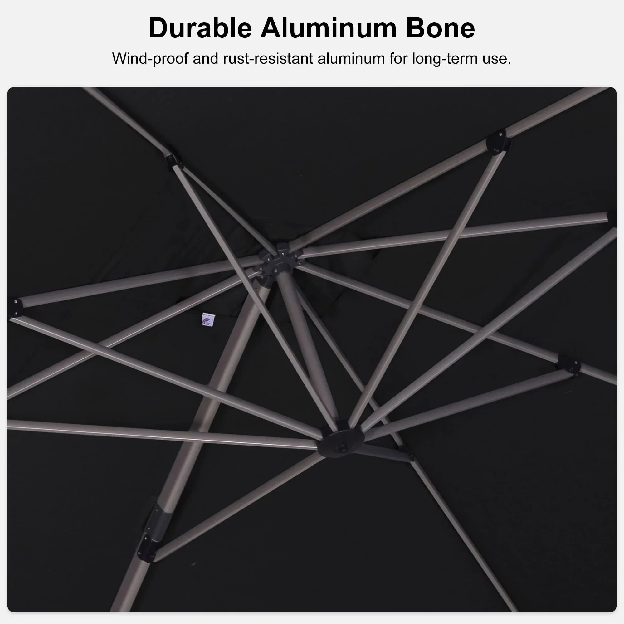 PURPLE LEAF Hailar Deluxe Outdoor Patio Umbrella Aluminum Cantilever Umbrellas - Image 151