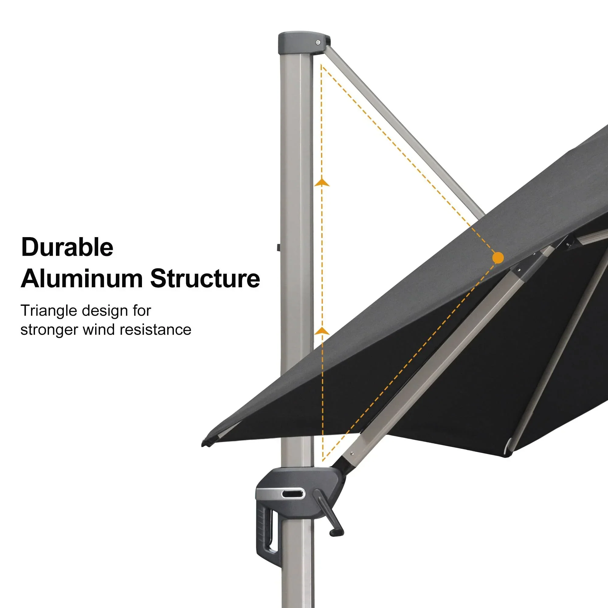 PURPLE LEAF Hailar Deluxe Outdoor Patio Umbrella Aluminum Cantilever Umbrellas - Image 156