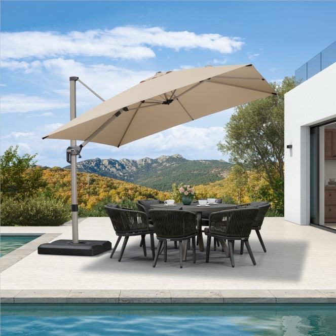 PURPLE LEAF Hailar Deluxe Outdoor Patio Umbrella Aluminum Cantilever Umbrellas - Image 22