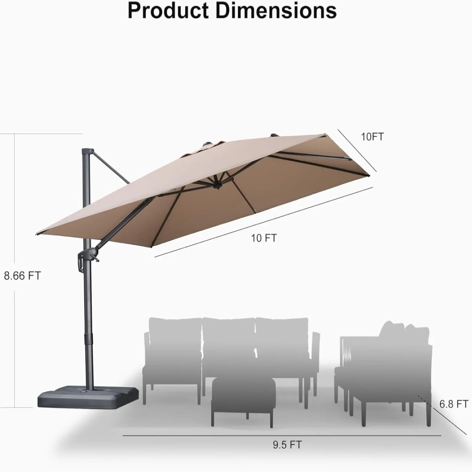 PURPLE LEAF UV Resistant Affordable Patio Outdoor Umbrella with Recycled Fabric - Image 102
