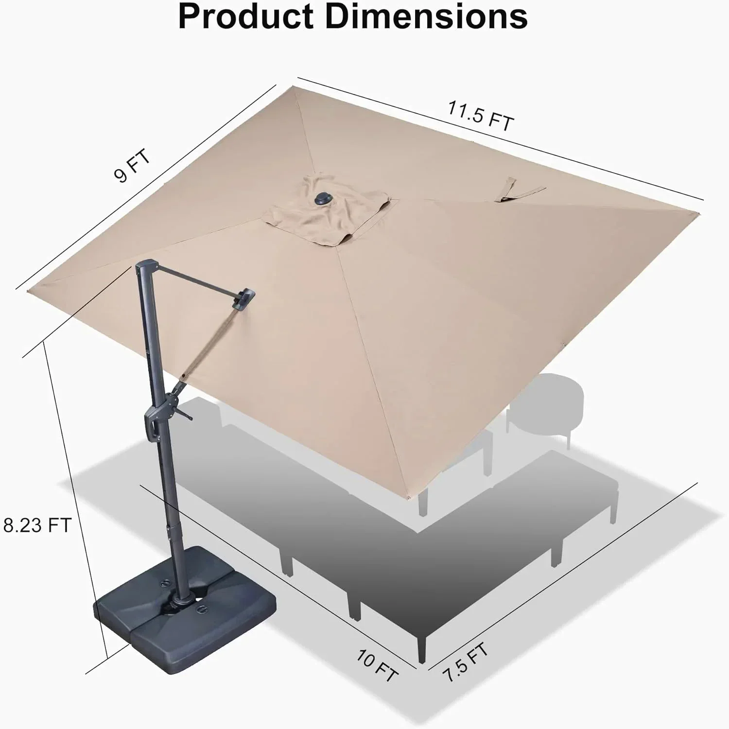 PURPLE LEAF UV Resistant Affordable Patio Outdoor Umbrella with Recycled Fabric - Image 108