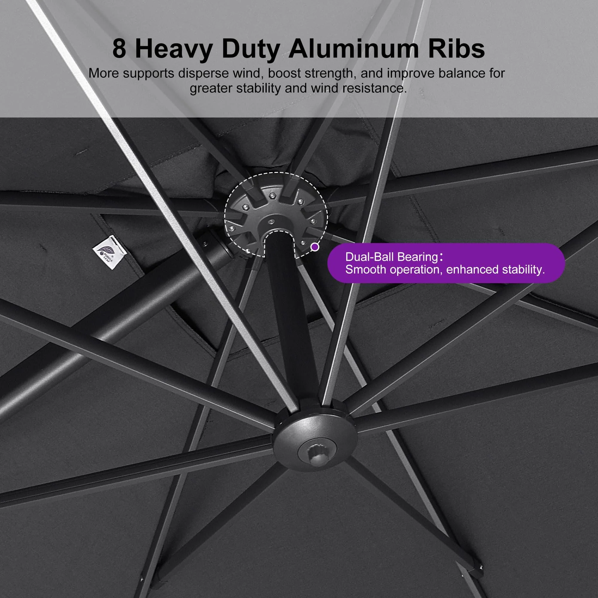 PURPLE LEAF UV Resistant Affordable Patio Outdoor Umbrella with Recycled Fabric - Image 114