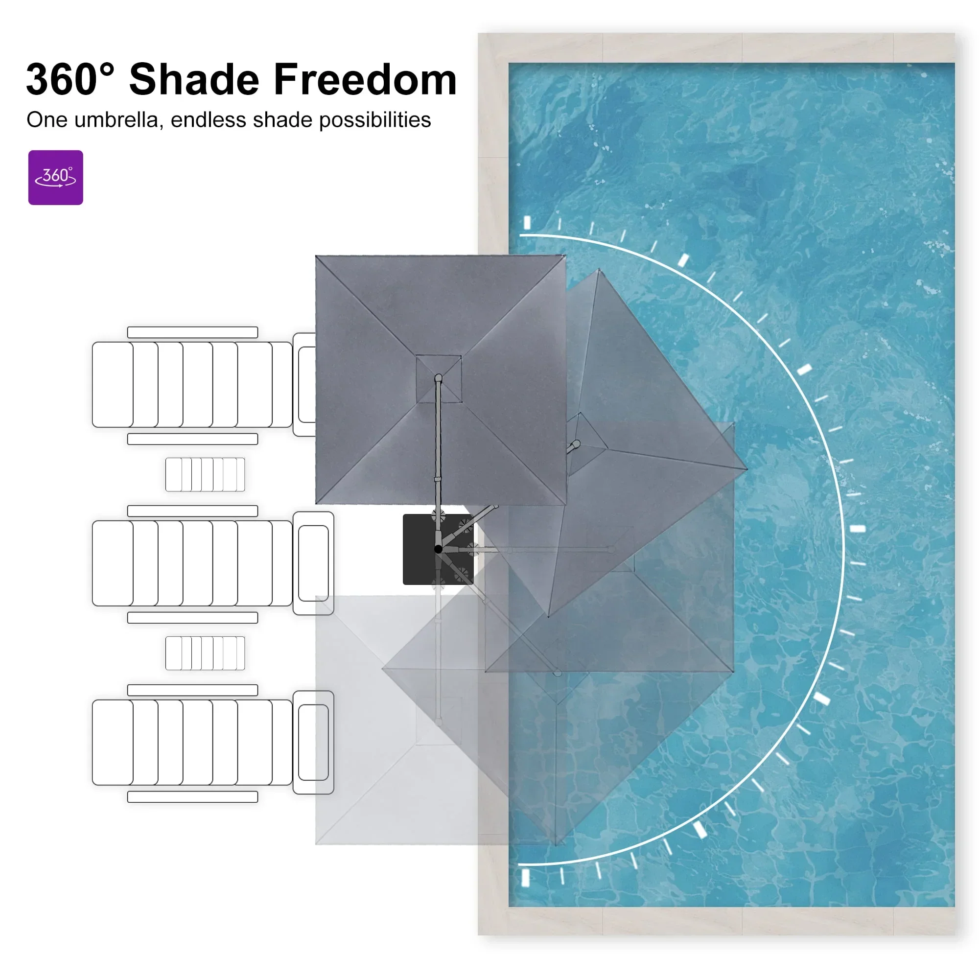 PURPLE LEAF UV Resistant Affordable Patio Outdoor Umbrella with Recycled Fabric - Image 126