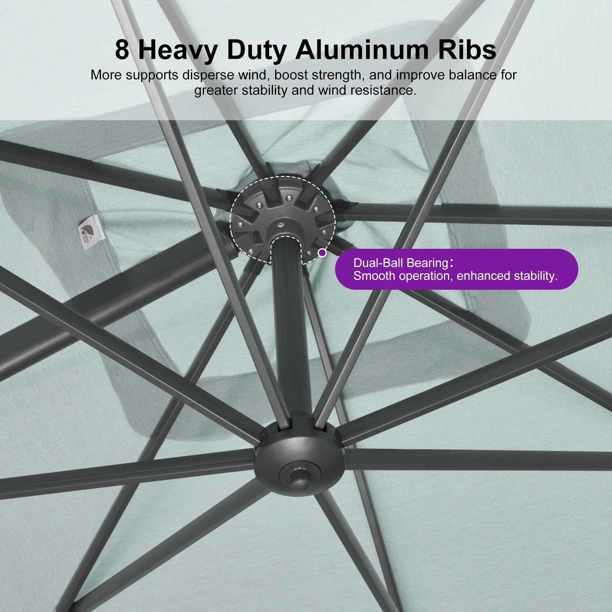 PURPLE LEAF UV Resistant Affordable Patio Outdoor Umbrella with Recycled Fabric - Image 127