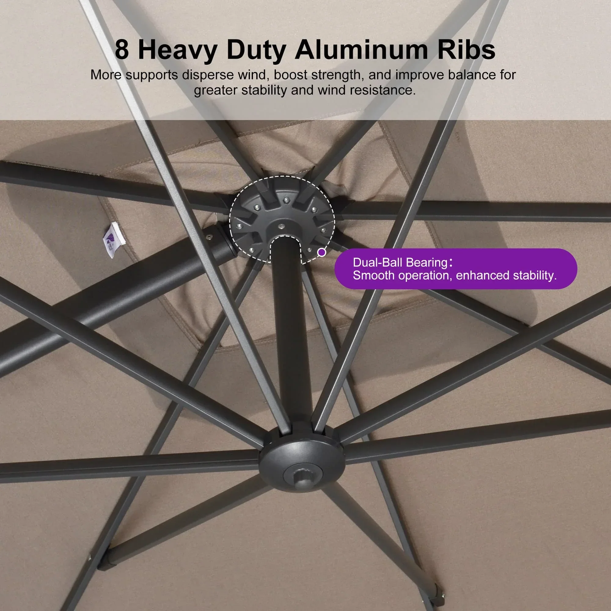 PURPLE LEAF UV Resistant Affordable Patio Outdoor Umbrella with Recycled Fabric - Image 128