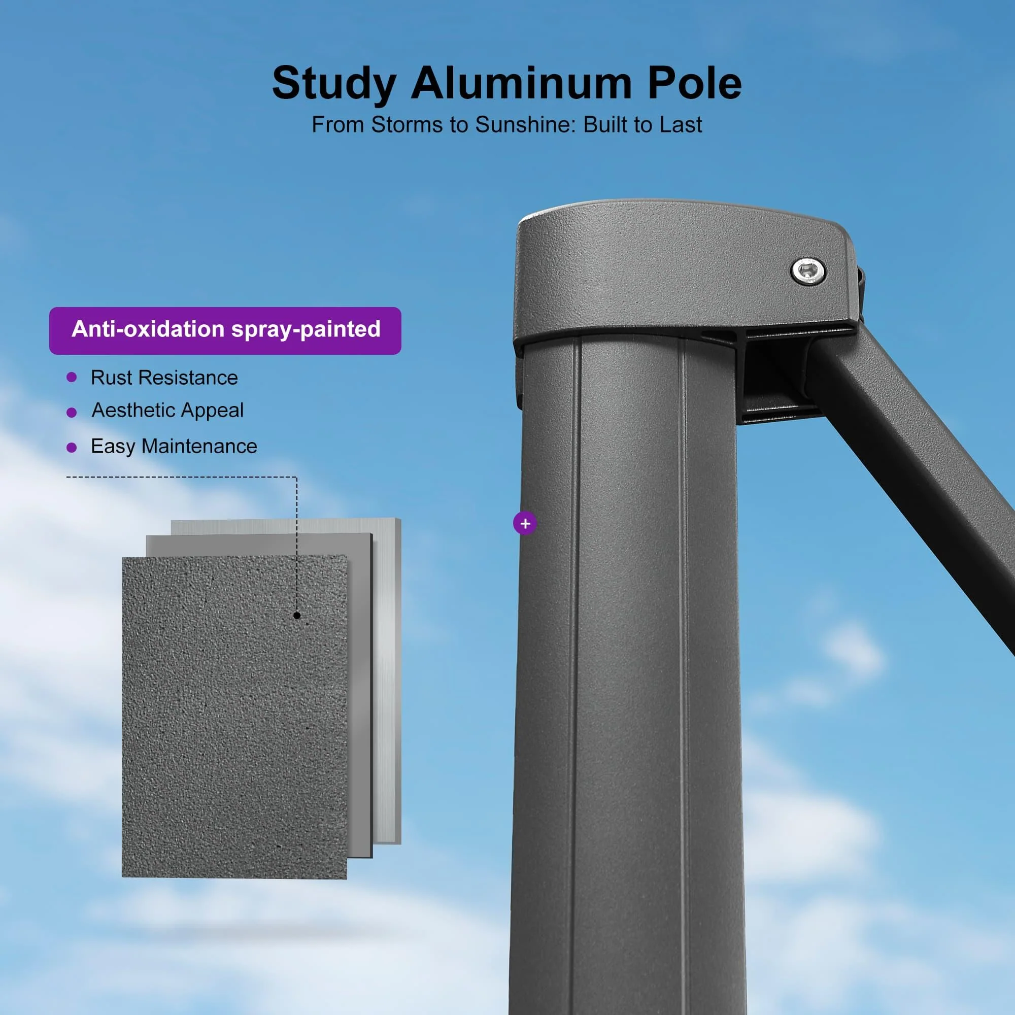 PURPLE LEAF UV Resistant Affordable Patio Outdoor Umbrella with Recycled Fabric - Image 130