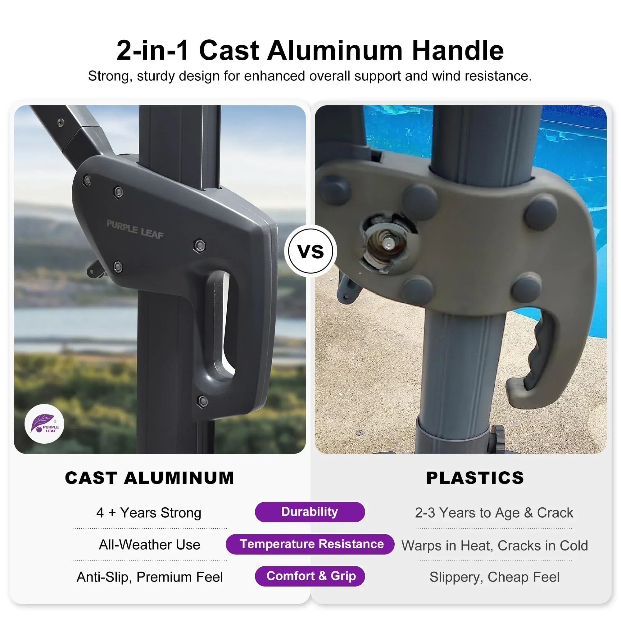 PURPLE LEAF UV Resistant Affordable Patio Outdoor Umbrella with Recycled Fabric - Image 131