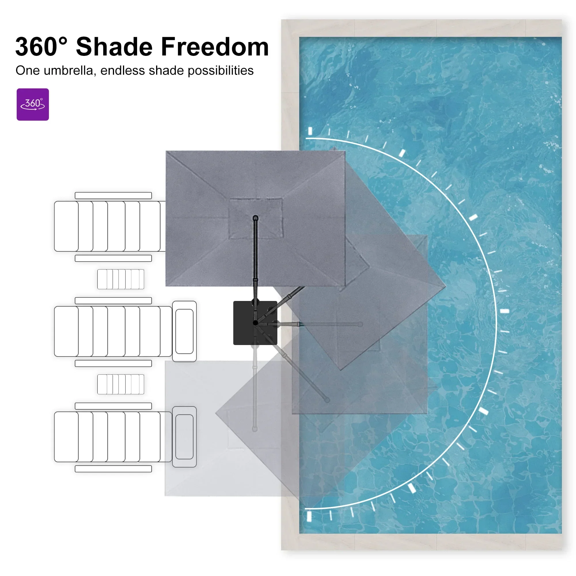 PURPLE LEAF UV Resistant Affordable Patio Outdoor Umbrella with Recycled Fabric - Image 135