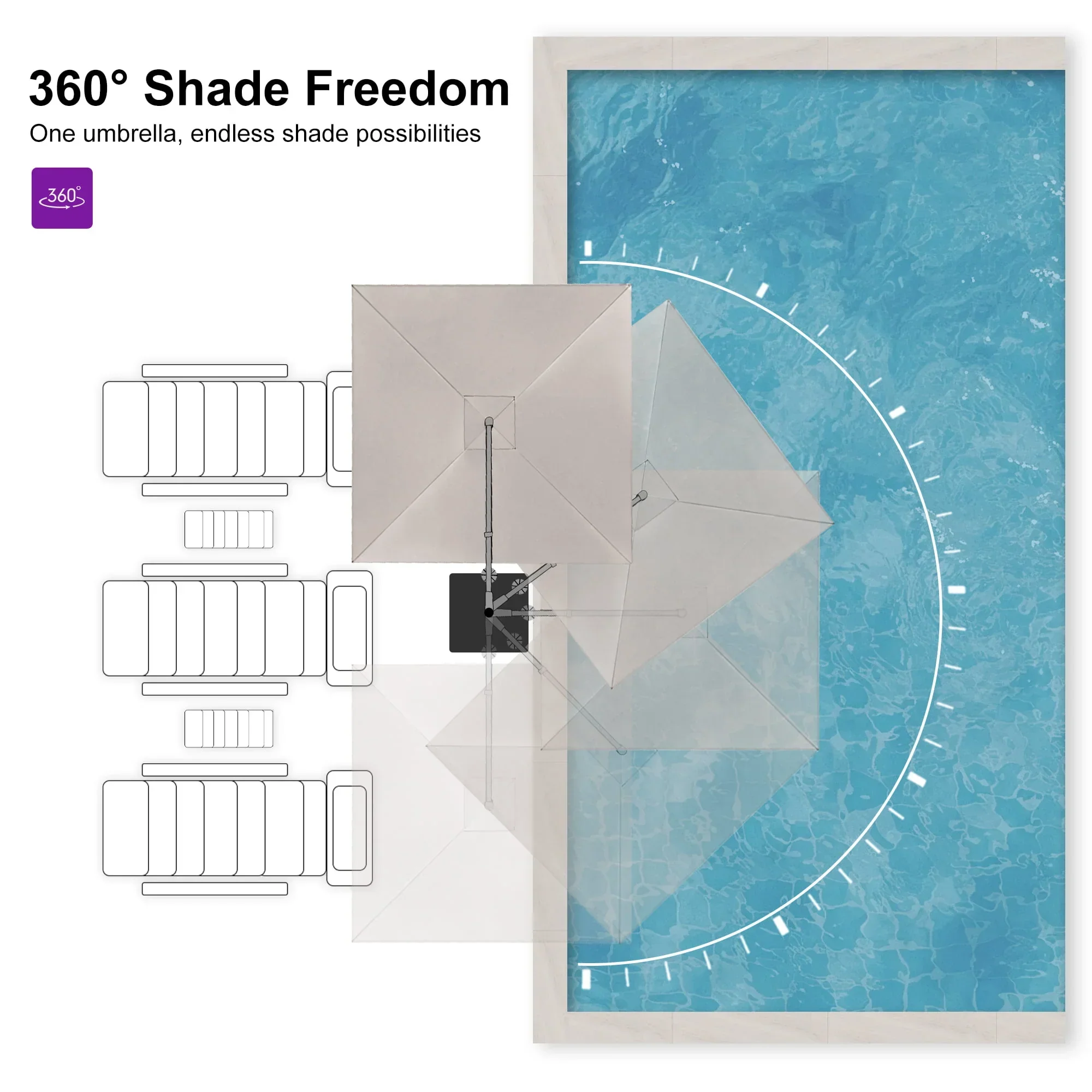 PURPLE LEAF UV Resistant Affordable Patio Outdoor Umbrella with Recycled Fabric - Image 136