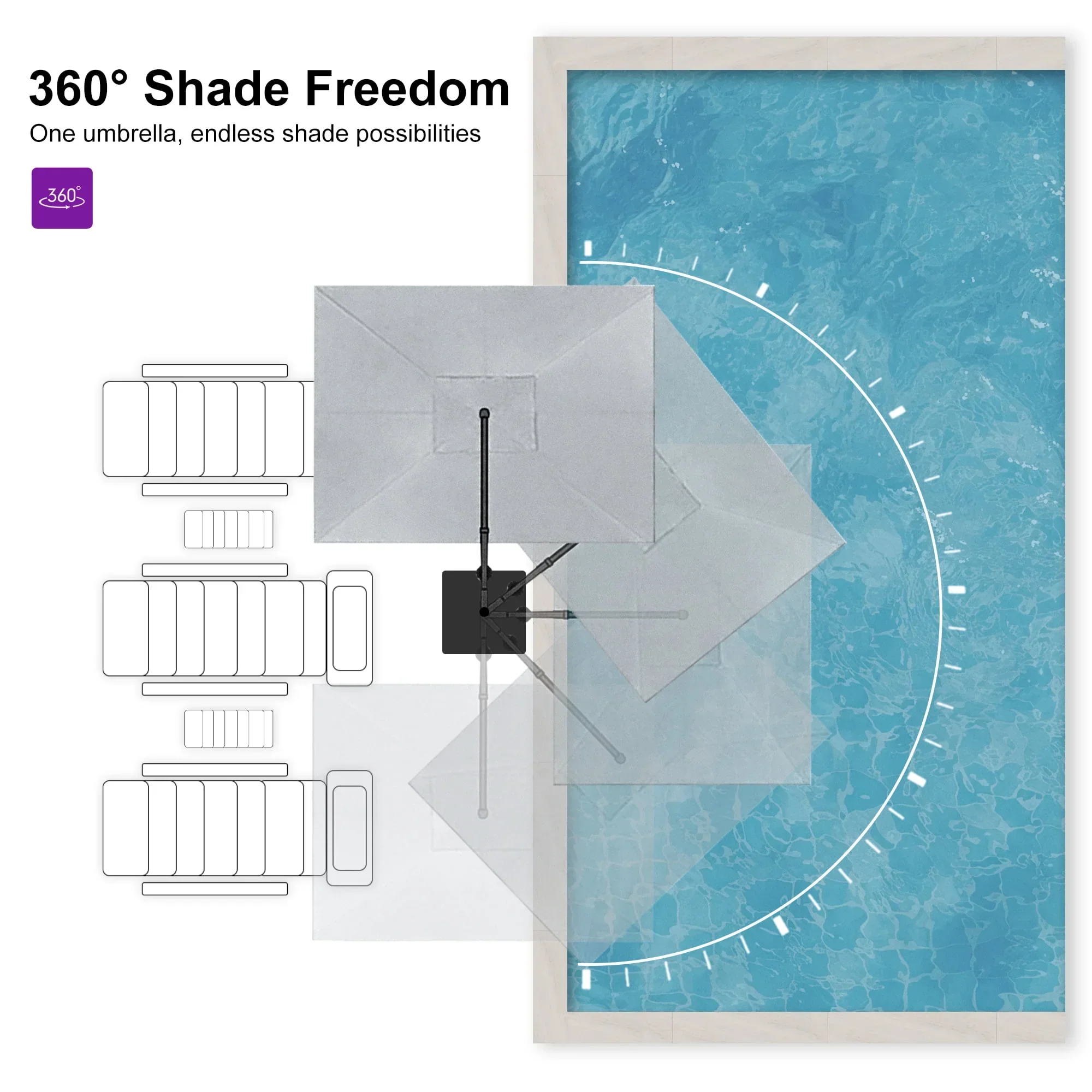 PURPLE LEAF UV Resistant Affordable Patio Outdoor Umbrella with Recycled Fabric - Image 138