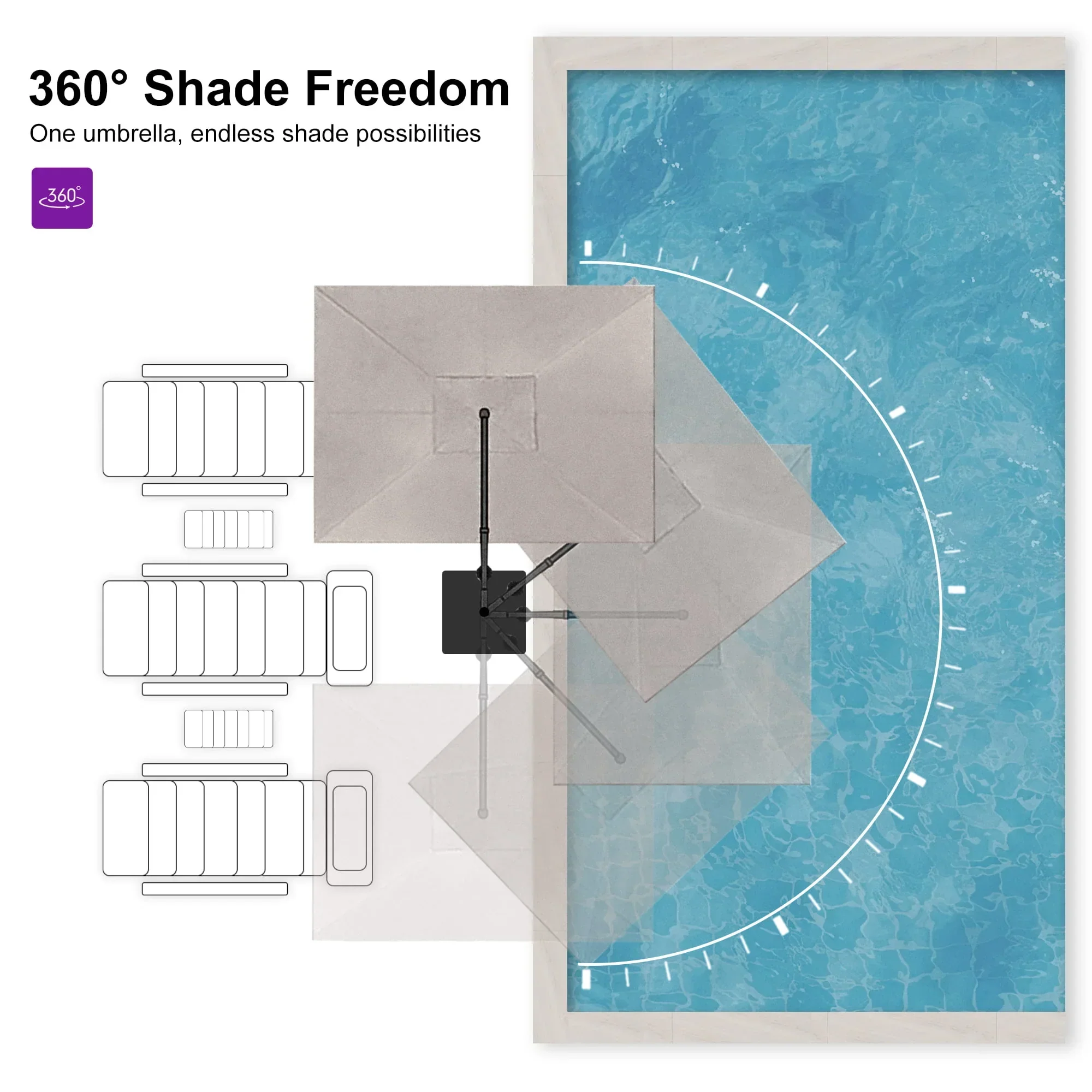 PURPLE LEAF UV Resistant Affordable Patio Outdoor Umbrella with Recycled Fabric - Image 140