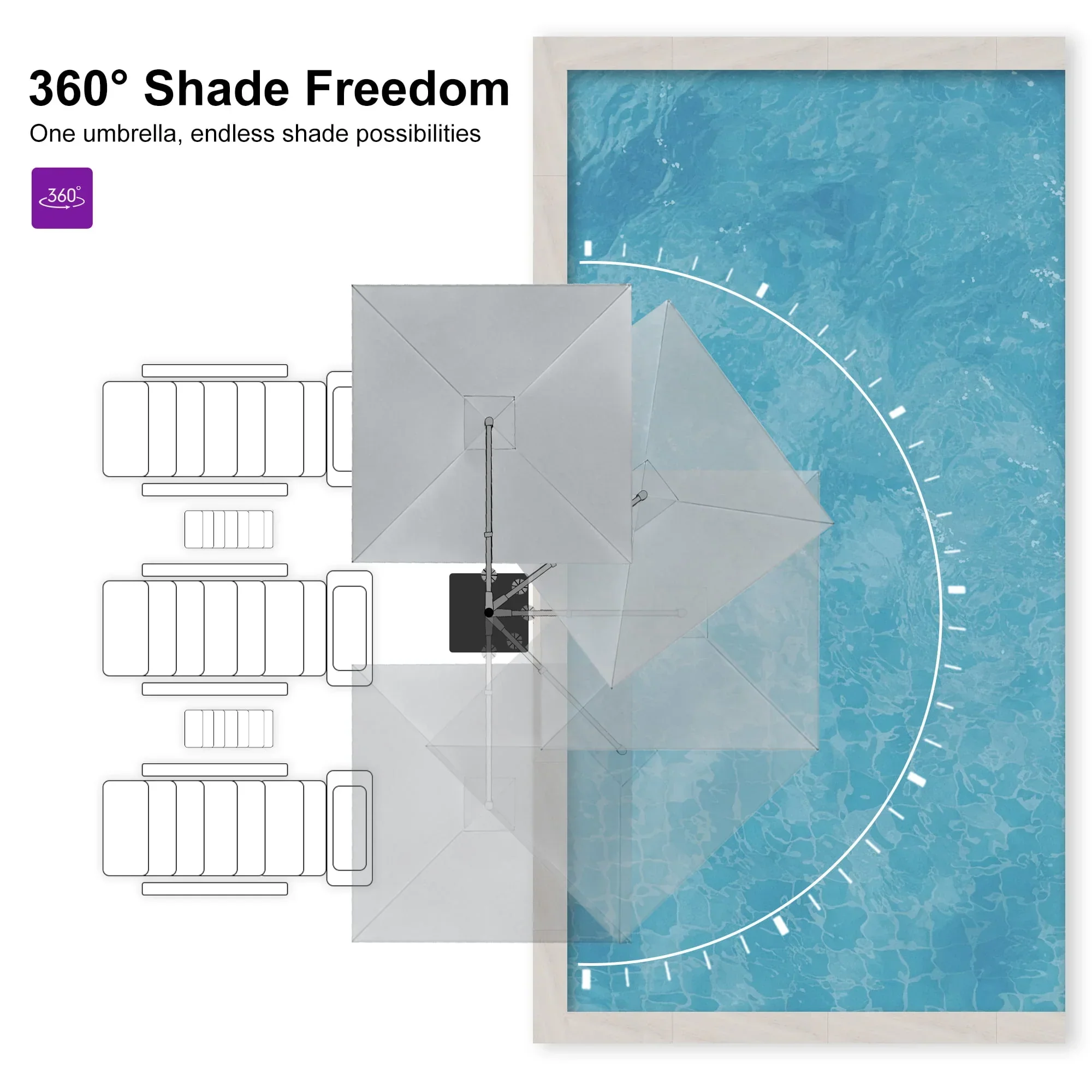 PURPLE LEAF UV Resistant Affordable Patio Outdoor Umbrella with Recycled Fabric - Image 141