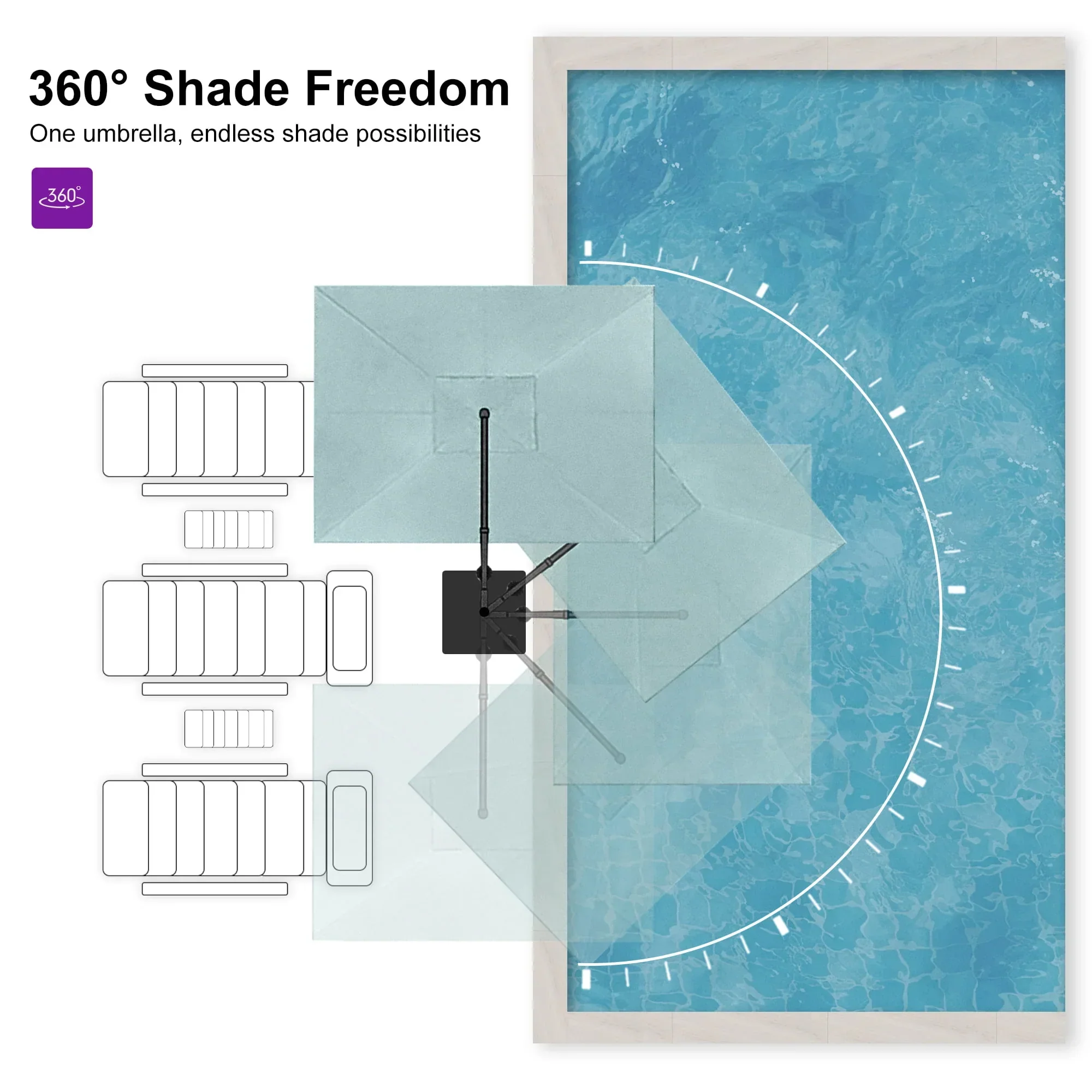 PURPLE LEAF UV Resistant Affordable Patio Outdoor Umbrella with Recycled Fabric - Image 147