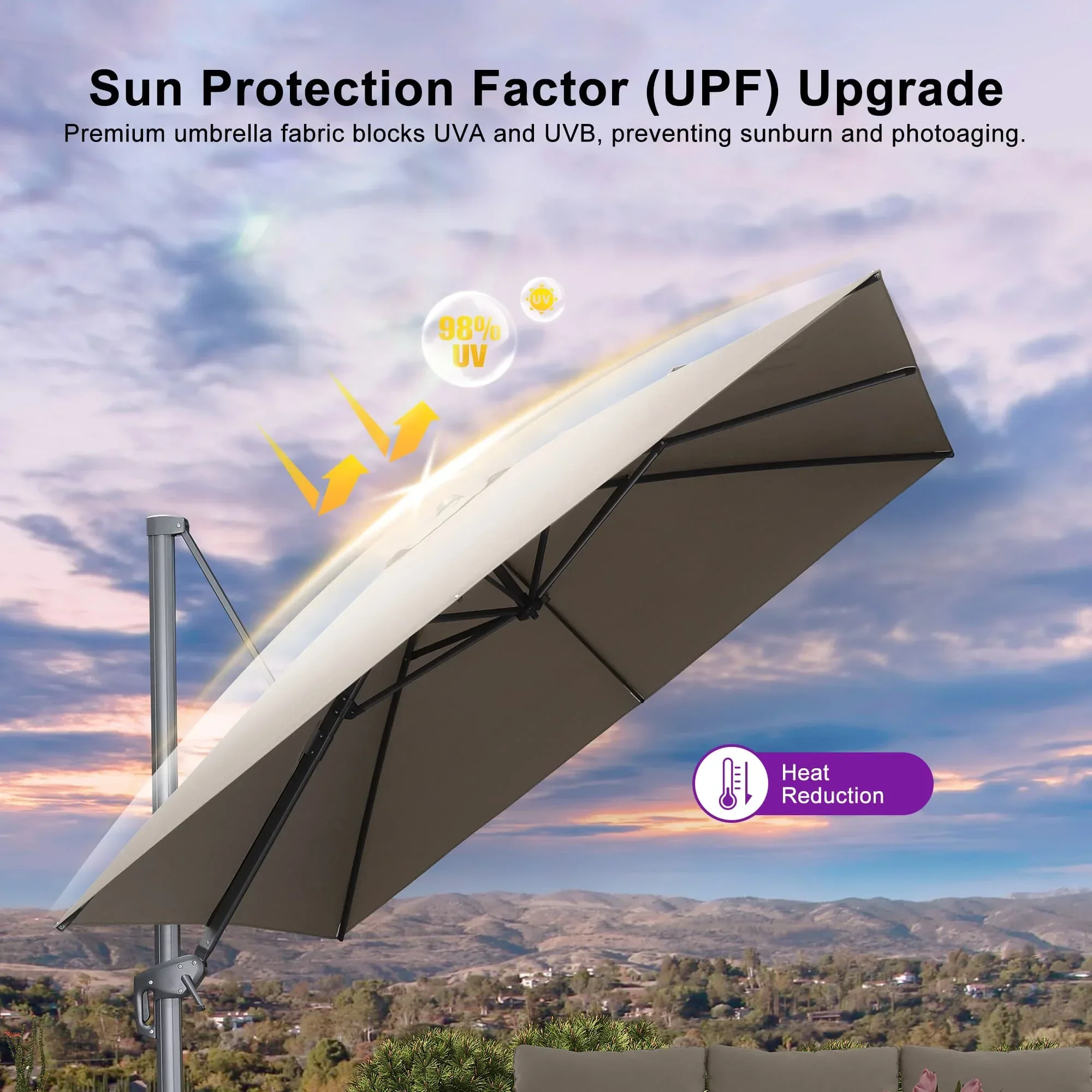 PURPLE LEAF UV Resistant Affordable Patio Outdoor Umbrella with Recycled Fabric - Image 153